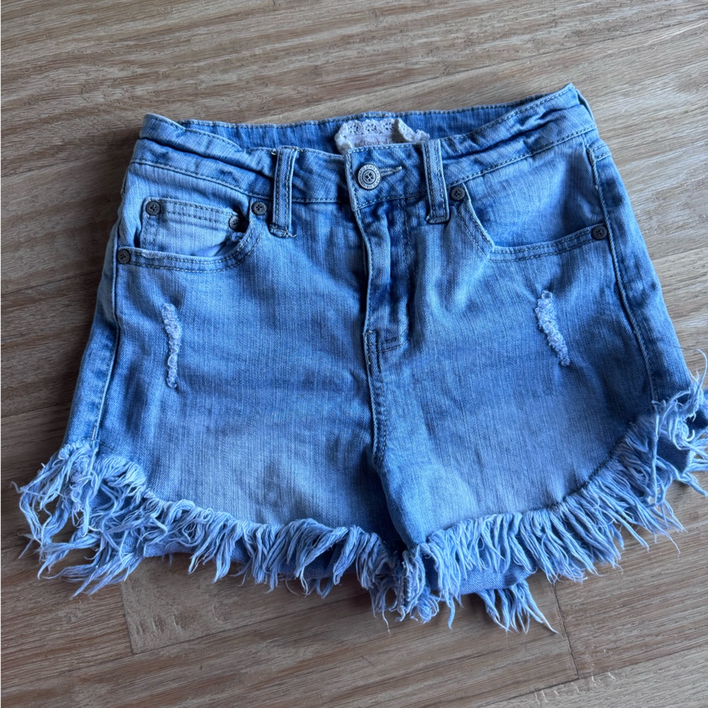 Altar’s State Frayed Denim Blue Women's Shorts